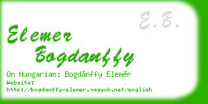 elemer bogdanffy business card